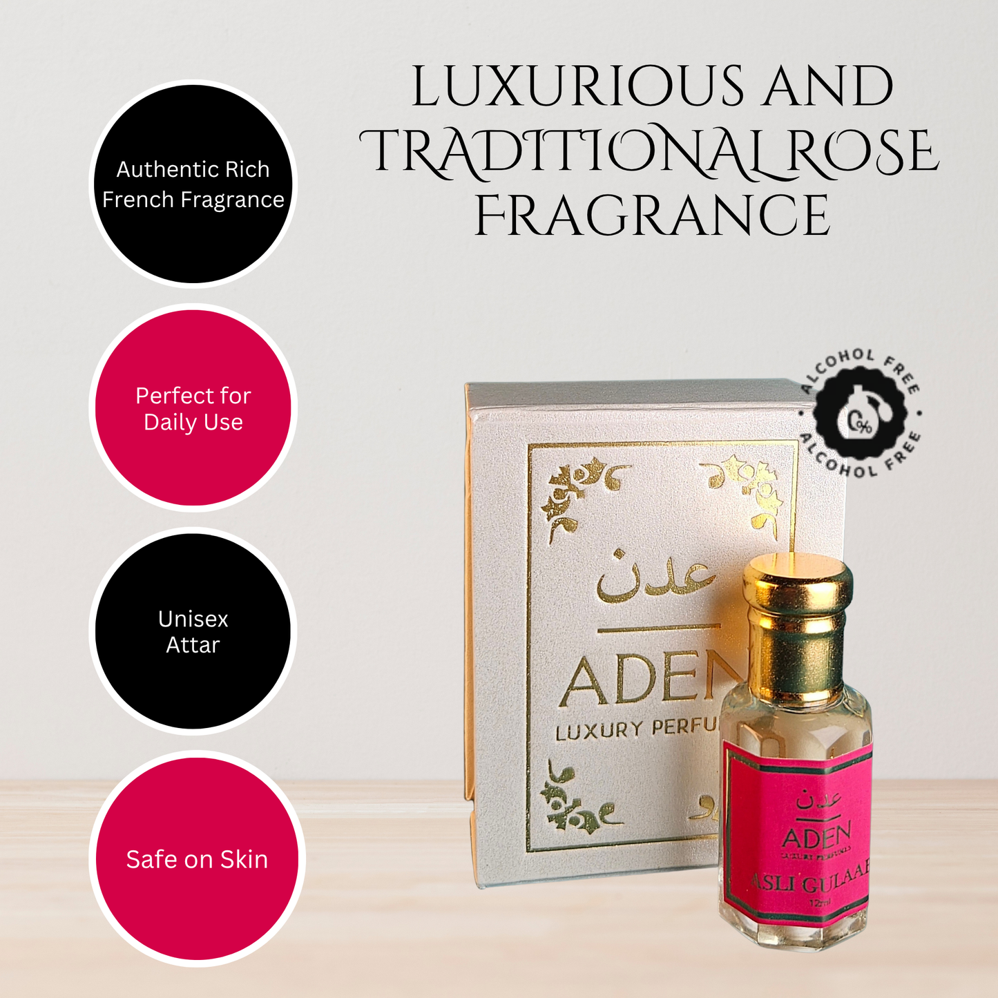 Asli Gulab Luxury Attar Perfume - 12ml