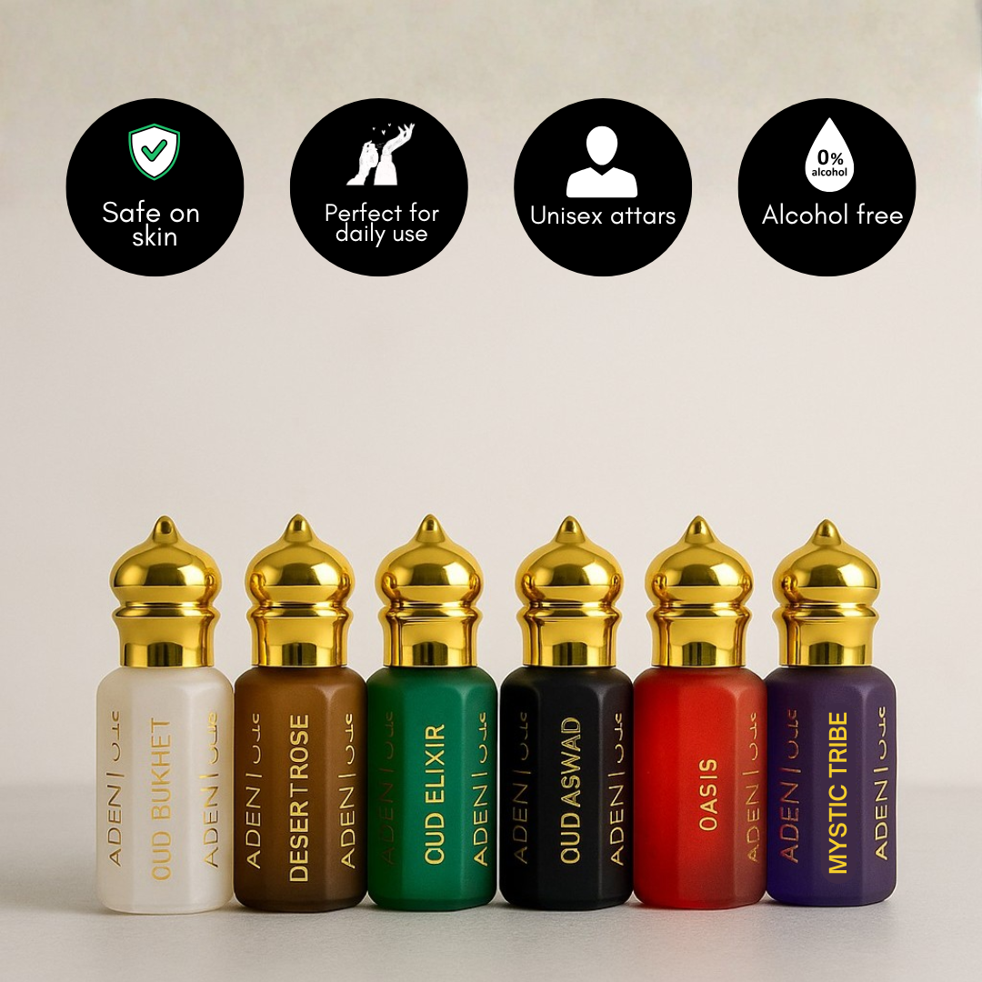 Luxury Attar Combo Set | 6 x 12ml Non-Alcoholic Perfume Oils